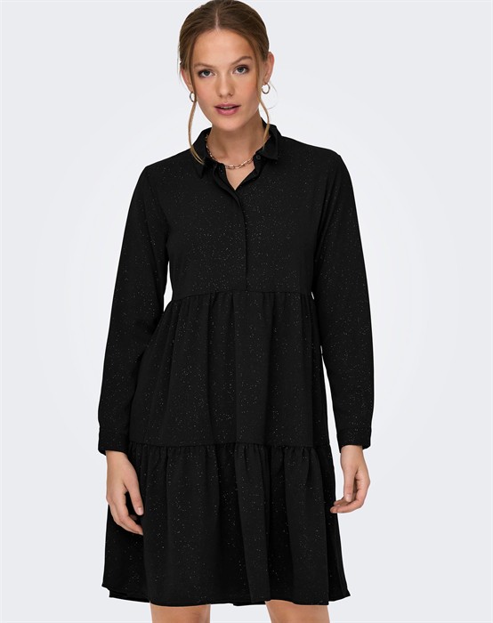 JDYPiper Foil Skjorte Kjole - Black/Foil